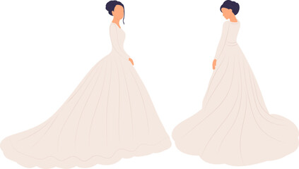 Wall Mural - bride in flat style, isolated