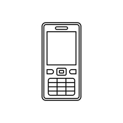 Sticker - mobile phone icon in line style icon, isolated on white background