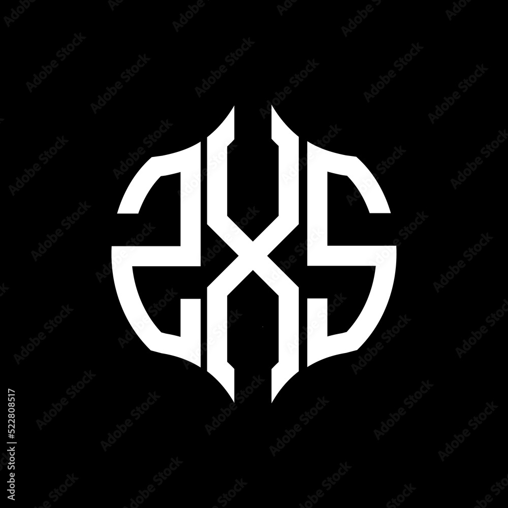 ZXS letter logo. ZXS best black background vector image. ZXS