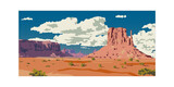 Fototapeta  - Monument Valley USA wallpaper color vector graphic
