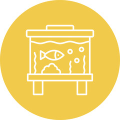 Fish Tank Line Two Color Icon