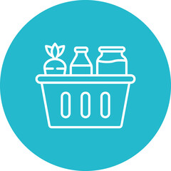 Sticker - Groceries Line Two Color Icon