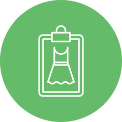 Dress Sketch Line Two Color Icon