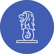 Merlion Line Two Color Icon