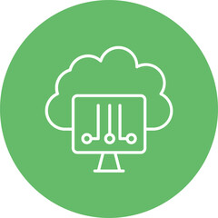 Cloud System Line Two Color Icon