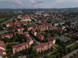 Fototapeta Paryż - Sanok latem z lotu ptaka/Samok town aerial view  in summer,Subcarpathia Province, Poland