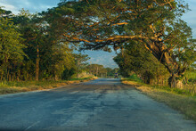 TRINIDAD, CUBA - JANUARY 8, 2021: Asphalt Road In The Center Of Cuba