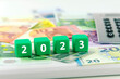 2023, Geld, Taschenrechner, Eurobanknoten