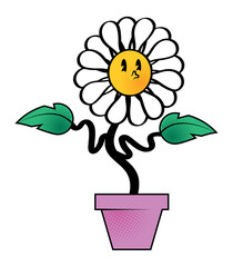 Wall Mural - flower in pot cartoon