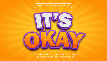 Poster - it's okay 3d text effect and editable text effect