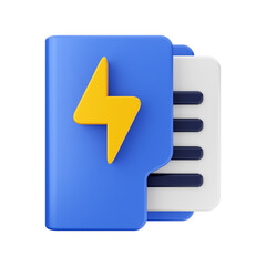 Fototapete - folder and file 3d icon illustration