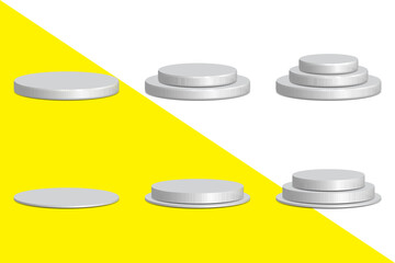 Podium set collection editable vector isolated on plain background