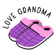 An icon of grandma shoes flat design 