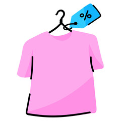 Poster - Flat sticker icon of clothes sale 