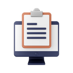 file report 3d icon illustration