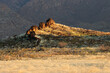 Leinwandbild Motiv Scenic desert landscape at sunset, Brandberg mountain, Namibia.