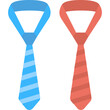 Striped Neckties Flat Icon 