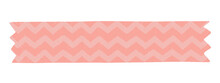 Pink Chevron Patterned Paper Decoration Tape. Flat Vector Illustration.