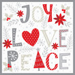 © Erwin - christmas card with christmas lettering, joy, love, peace