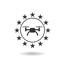 EU drone rules icon with shadow