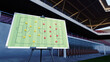 Football tactic board in Stadium, 3d rendering
