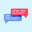 Conversation Bubbles Messages. Chat icon. 3d render