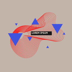 Poster - Vector abstract background with dynamic waves and lines.