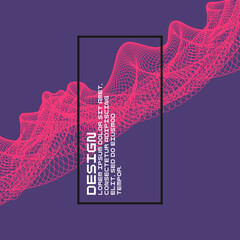 Poster - Vector abstract background with dynamic waves and lines.