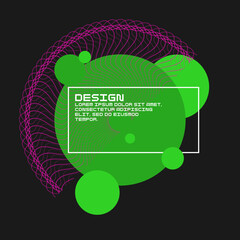 Poster - Vector abstract background with dynamic waves and lines.