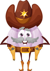 Sticker - Cartoon sheriff garlic funny character, police