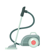 Wall Mural - Vacuum cleaner semi flat color vector object. Domestic appliance. Editable element. Full sized item on white. Chores simple cartoon style illustration for web graphic design and animation