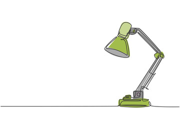 Poster - one continuous line drawing of electric metal flexible desk lamp home appliance. electricity table l