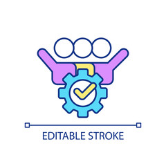 Sticker - Collaborative activities RGB color icon. Teamwork process. Achieving agreement. Working well together. Isolated vector illustration. Simple filled line drawing. Editable stroke. Arial font used