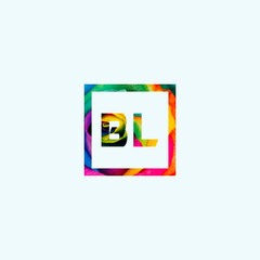 Letters BL joint logo font icon creative symbol  monogram colorful abstract text template