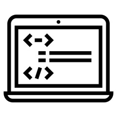 programming coding structure software development - outline icon