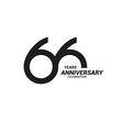 66 years anniversary celebration logotype