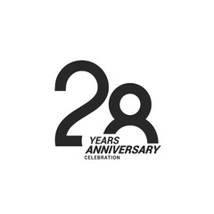 28 years anniversary celebration logotype
