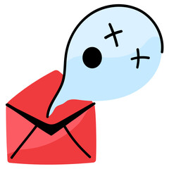 Sticker - A unique handcrafted sticker of empty email 