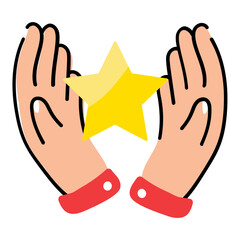 Canvas Print - Trendy hand drawn sticker of review