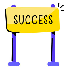 Poster - Check out doodle sticker of success sign 