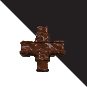 Symbol made of chocolate 3d