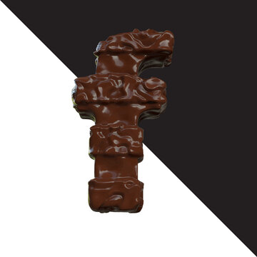 Symbols made of chocolate. letter f