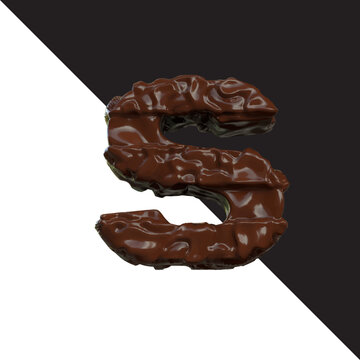 Symbols made of chocolate. letter s