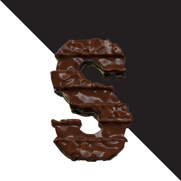 Symbols made of chocolate. letter s