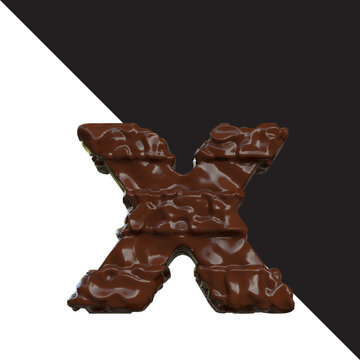 Symbols made of chocolate. letter x