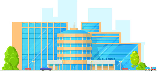 Wall Mural - Finance center building icon, business centre