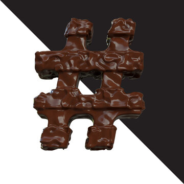 Symbol made of chocolate 3d