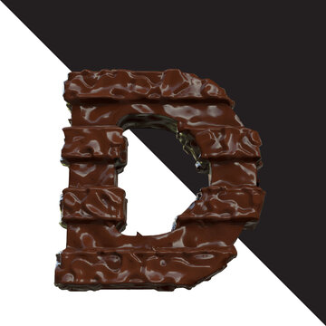 Symbols made of chocolate. letter d