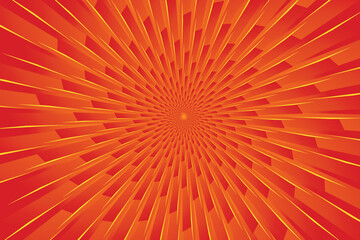 Poster - beautiful abstract horizontal illustration in the form of gradient orange and yellow lines that look like the sun. Template for cover, flyer or banner. High quality illustration.