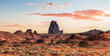 Desert Rocky Mountain American Landscape. Sunset Sky Art Render. Oljato-Monument Valley, Arizona, United States. Nature Background